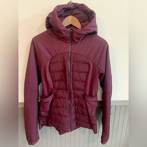 Lululemon Athletica Down for it all Jacket Size 10 -Burgandy/Maroon/Wine color